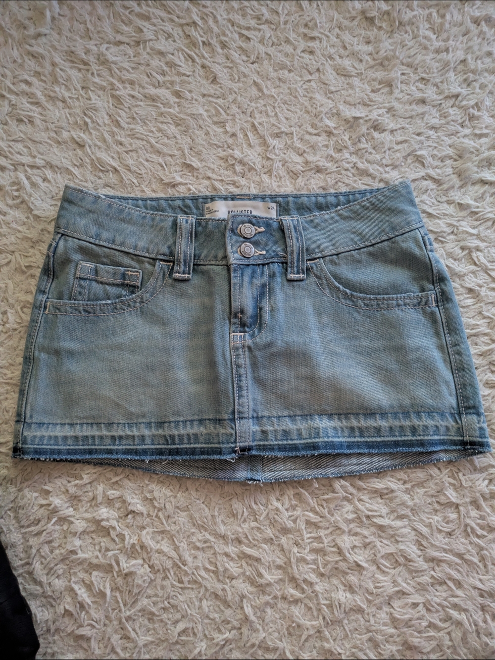 NWOT Hollister Light Blue Denim Mini Skirt with Double Button Waist